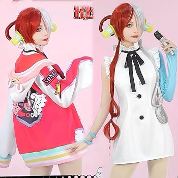 ワンピース ウタさん風コスプレ衣装 ウィッグ･シューズ付き Amazon | 劇場版 世界の歌姫 ワタ Uta コスプレ衣装 ワンピース